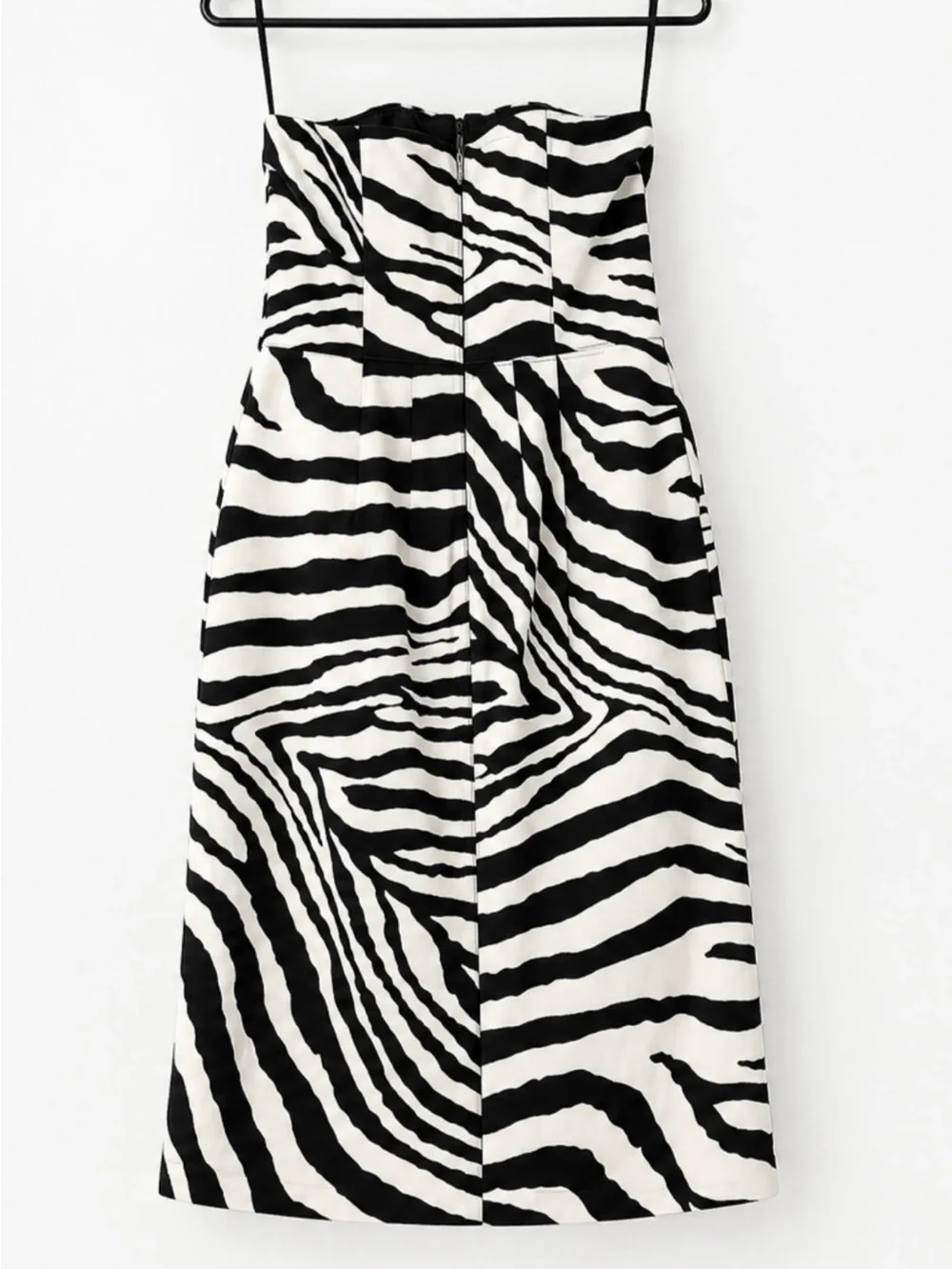 NWT Express Zebra-Print Strapless Dress - Black & White